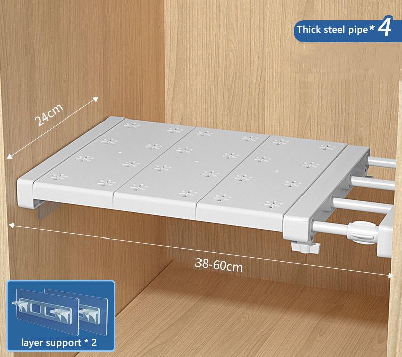 Adjustable Wardrobe Storage Shelves Wall Mounted Partition Layered Rack for the Wardrobe Closet Bathroom Retractable Organizer