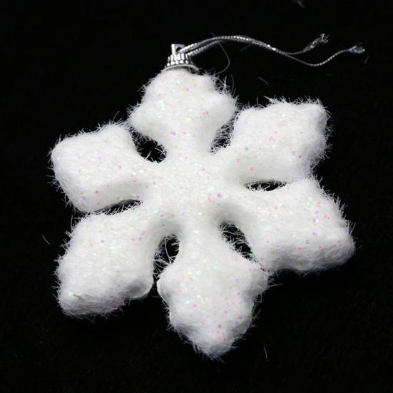1 Set Christmas Snowflake Foam White Color Increase Atmosphere Xmas Tree Hanging Pendant Home Office Decor for Gift