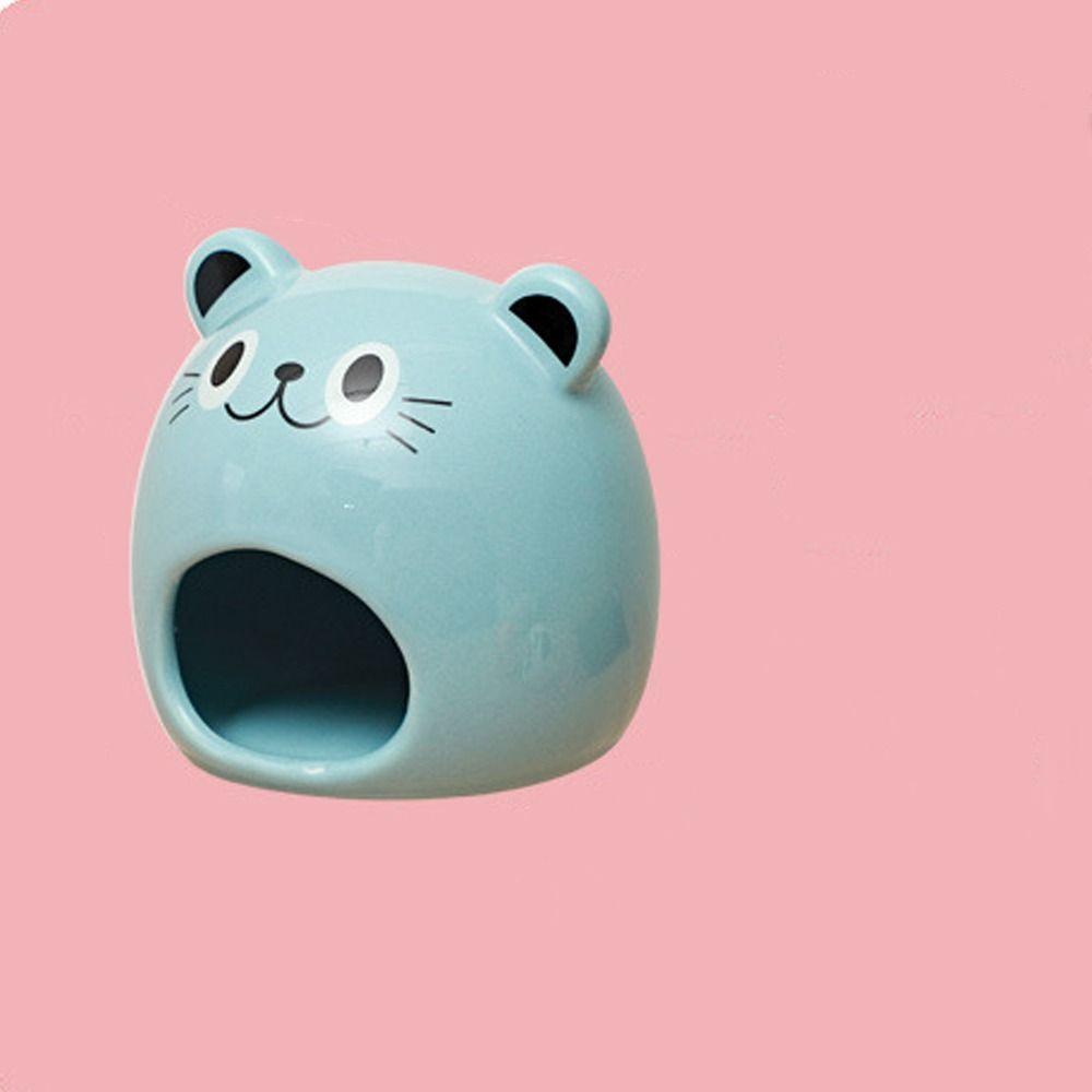 Ceramic Pet Small House Animal Shaped Hamster Bed Heat Dissipation Hamster Nest  Golden Bear