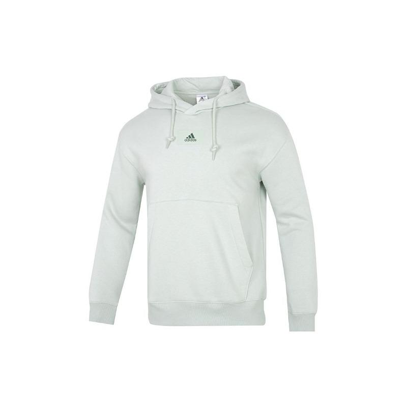 adidas Jednobarevný potisk Malé logo Mikina s kapucí a dlouhým rukávem Pánské topy Světle zelená HK2823