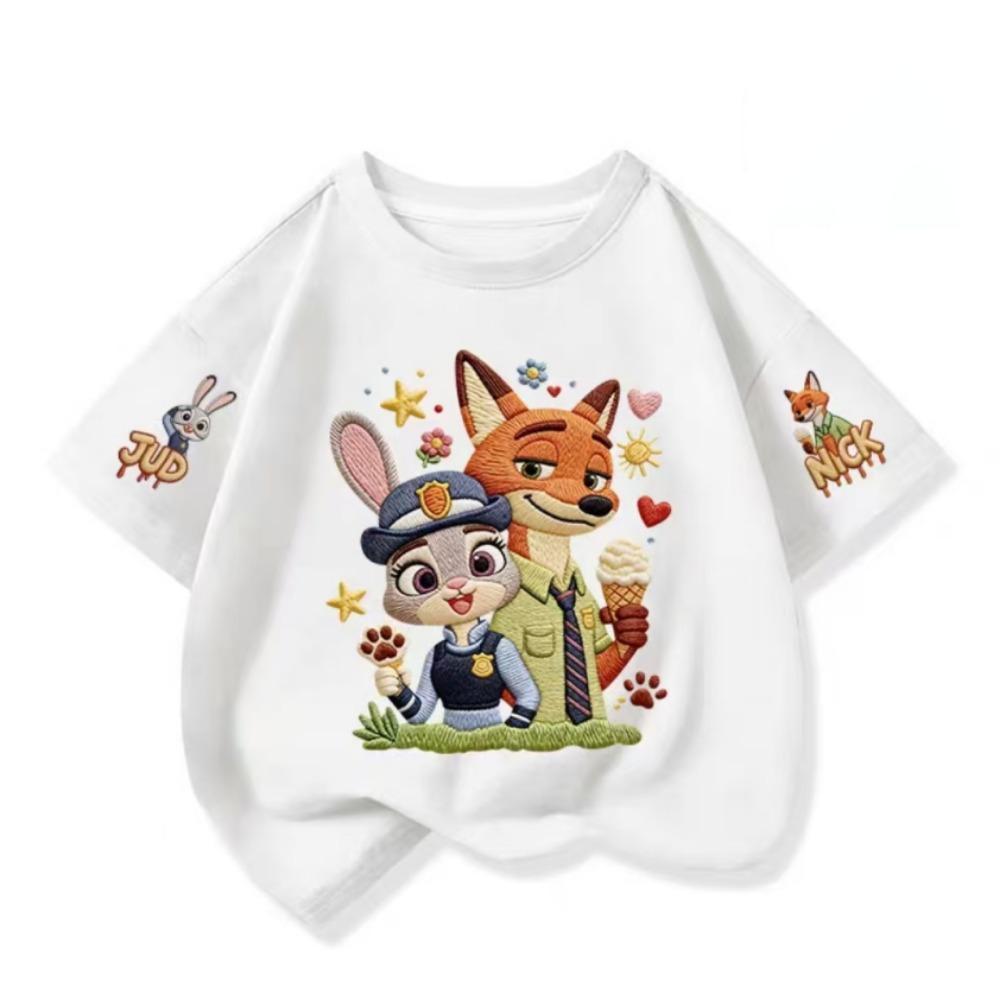 Crazy Animal Cartoon Pattern Short-Sleeved T-Shirt -Popular Children's Shirt