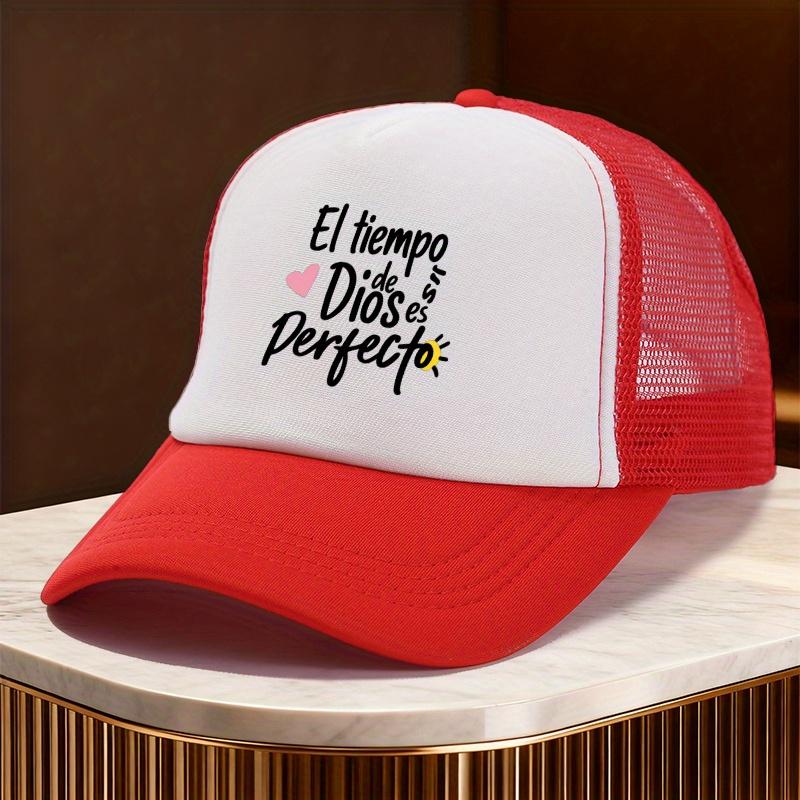 Gods Timing Is Perfect Spanish Phrase Trucker Hat Polyester Mesh Adjustable Casual Baseball Cap Gift One Size