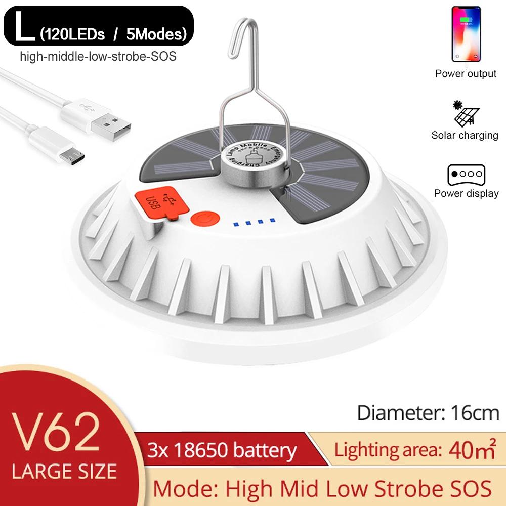 LED Camping Light Solar Rechargeable LED Lamp Bulb Remote Control Camping Lantern Tent Light Portable Emergency Night Lights