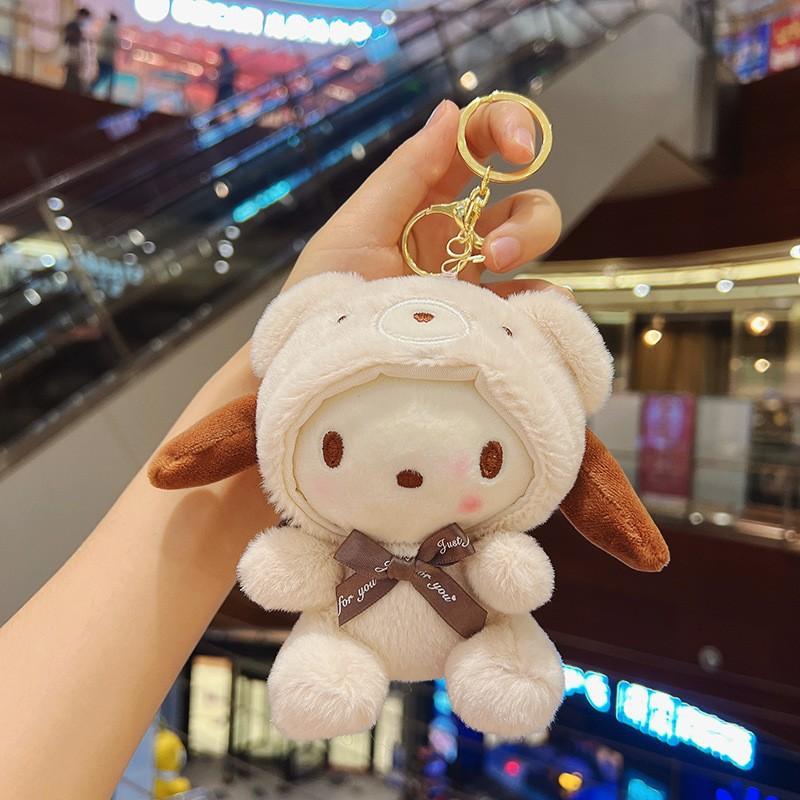 Sanrio Hello Kitty Cute Plush Toy Bag and Car Interior Accessories Decoration Cinnamoroll Cartoon Keychain Gift