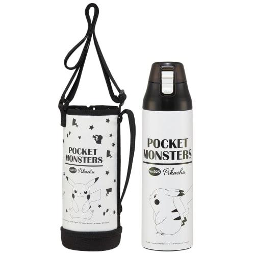 Skater One Push Direct Drinking Water Bottle with Cover and Lock 990ml Stainless Steel Cold Storage Pocket Monster Pokemon Pikachu Face Direct Bottle