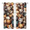 Multi-color Cute Kitten Graffiti Curtains for Kitchen or Cafe Decor