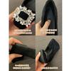 Rhinestone temperament inner height increase single shoes women's season square head high-end commuting shoes versatile