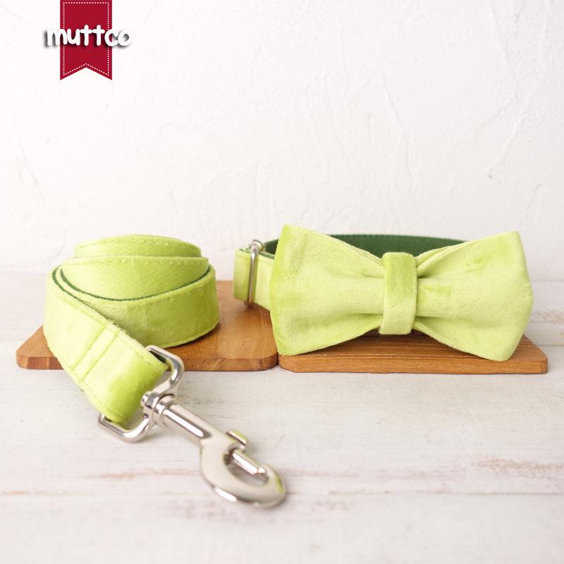 Medium & Large Dog Collar and Leash Set with Avocado Thick Fleece (UDC-110) XS