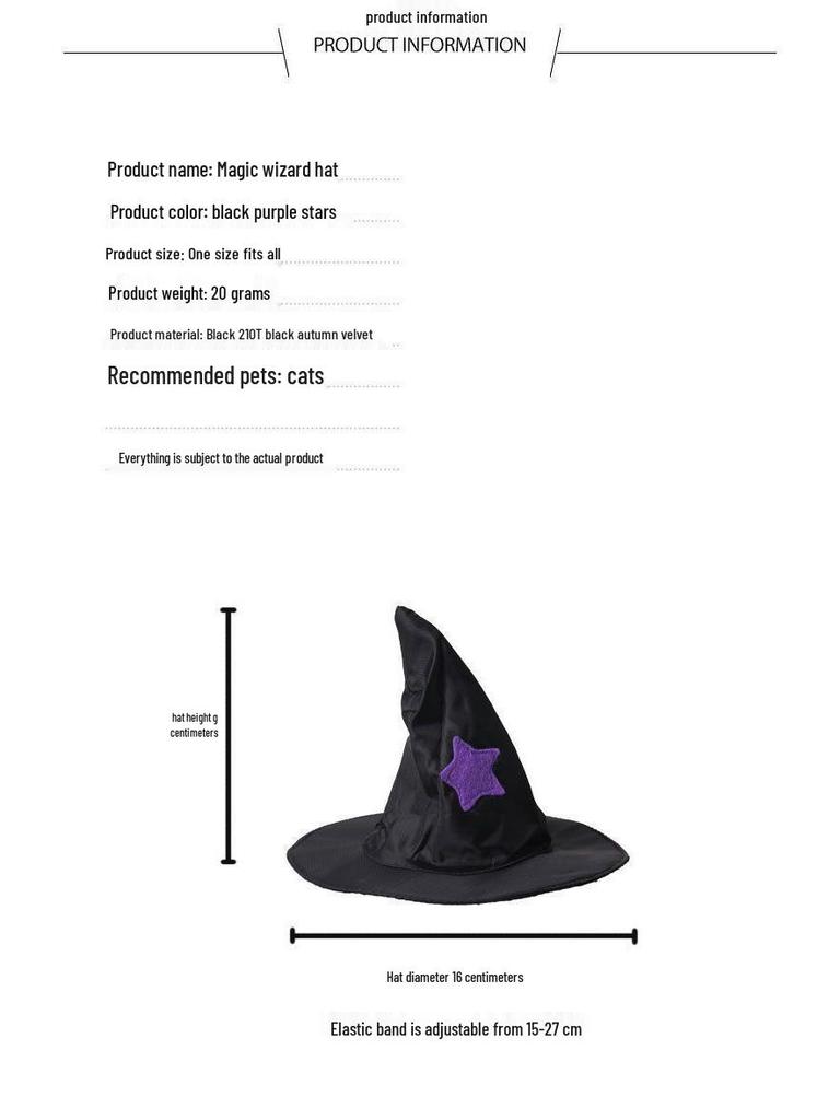 Pet Halloween Wizard Costume Set: Hat & Cloak for Cats and Dogs