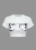 Spring and Summer Hot-selling New European and American Simple and Fashionable Multi-pattern Heat Transfer Trendy Girl Slim Short Sleeves