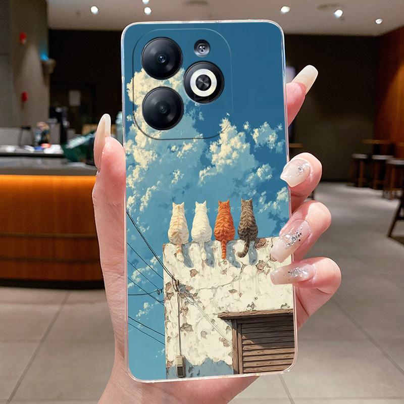 Casing For infinix Smart 8/Smart 8 Pro Luxury Dragon Cute Cool Boys Girls Soft silicone Phone Case Back Cover Transparent Shell