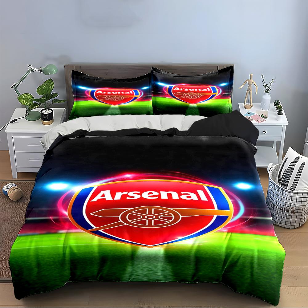Ensemble de literie logo Arsenal Ensemble de literie Housse de couette Housse de couette Taies d'oreiller Décoration de la maison (1 * Housse de couette 2 * Taies d'oreiller, sans couette)