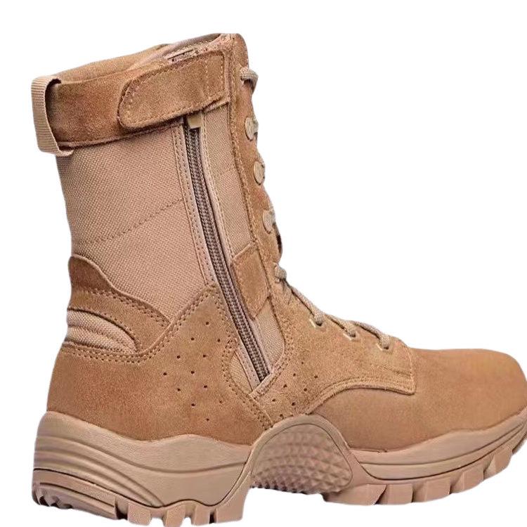 Ultra-Light Brown High-Top Waterproof Work Boots: Trendy, Wear-Resistant, Non-Slip for Mountaineering & Outdoor Use