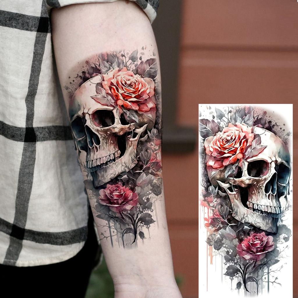 1 list Unikátní Akvarelový Lev Tygr Zvířata Dočasné Tetování Dlouhotrvající Vodotěsný Liška Sova Falešná Tetovací Nálepka Body Art Tetování