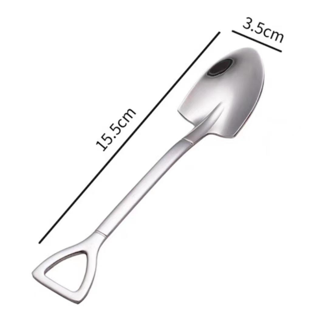 Кофейная ложка Столовые приборы Нержавеющая сталь Ретро Железная лопатка Ложки для мороженого и десертов Зачерпыватель Креативная ложка Чайная ложка Кухонная посуда