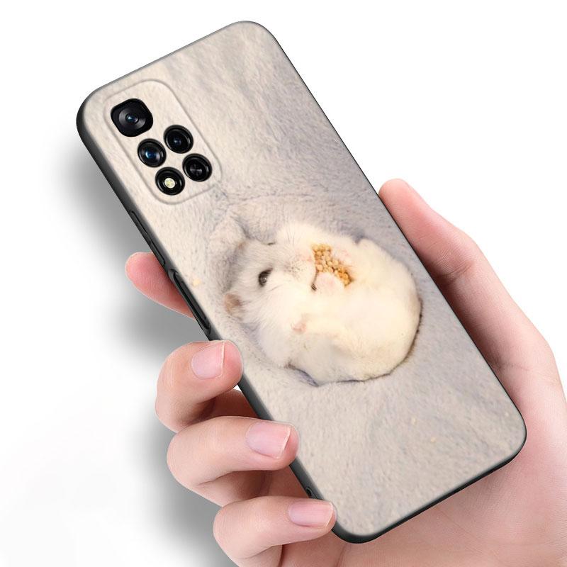 Χαριτωμένη όμορφη μαύρη θήκη σιλικόνης για κατοικίδιο χάμστερ για Xiaomi POCO X3 X4 NFC F5 M3 M4 M6 X5 X6 Pro F3 F4 GT 5G C55 C65 M5