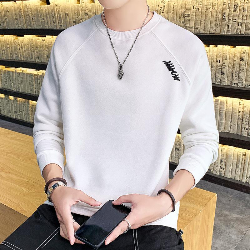 New Men's Korean Style Loose Teenager Student Jacket Casual Round Neck Comfortable Long Sleeve Pullover