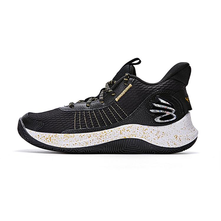 Under Armour Curry 3Z7 Black Black Metallic Gold Big Kids 3026623-001 38