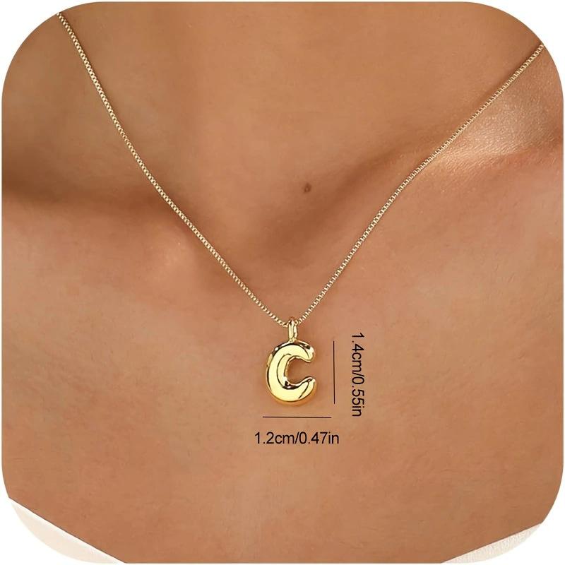 CARLIDANA New Female Pendant Chubby Mini Bubble Letters Stainless Steel Gold Plated 26 English Alphabet Letter Fashion Woman