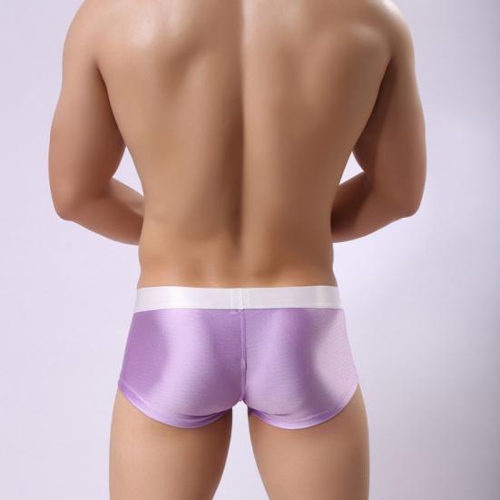 Solid Color Men U Convex Briefs Boxers Elastic Mid Rise Underwear Underpants
