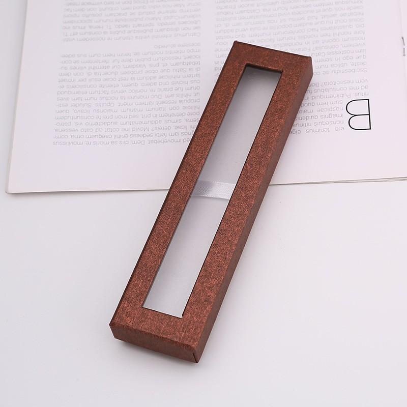 Creative Transparent Pen Box With Window Cover For Office Supplies And Gift Use