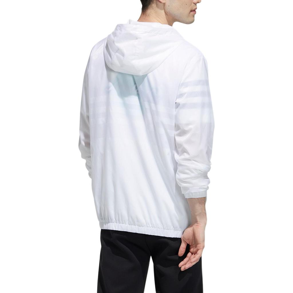adidas Neo Sports Running Training Windproof Hooded Jacket White Men's GP5696