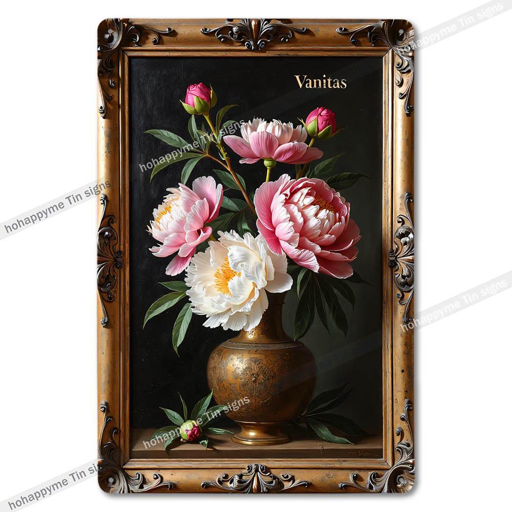Retro Blumen Metallblechschilder Heimdekoration Wandkunst Garten Bauernhaus Landhausküche Badezimmer Wohnzimmer