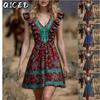 Fashion Summer Spring V-Neck Sleeveless Casual Dresses