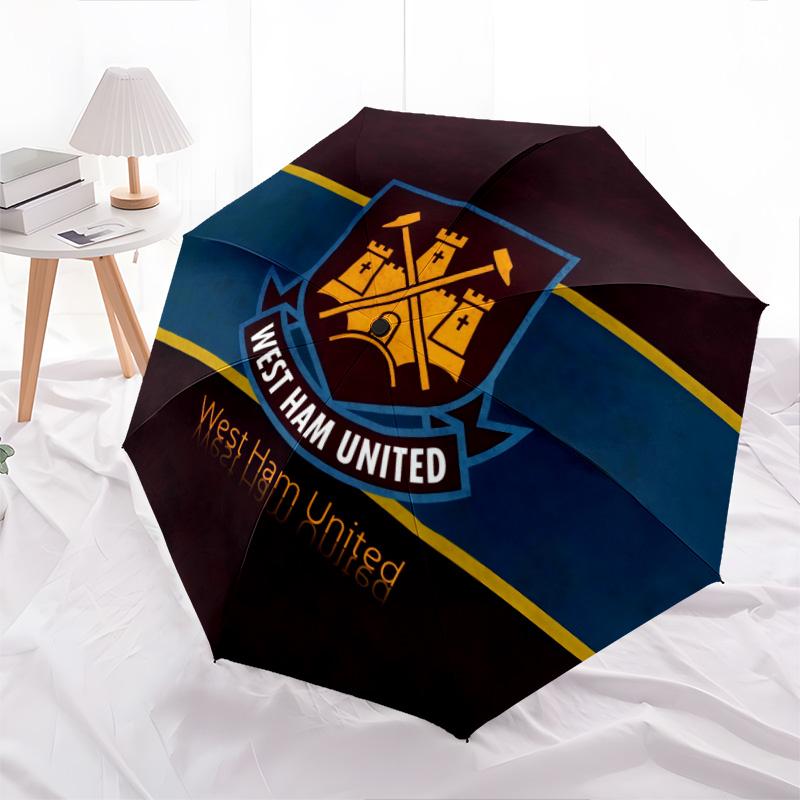 West Ham United2pattern, Automatic Folding Umbrella, Portable and Foldable Design, 8 Ribs, a Christmas or Birthday Gift.