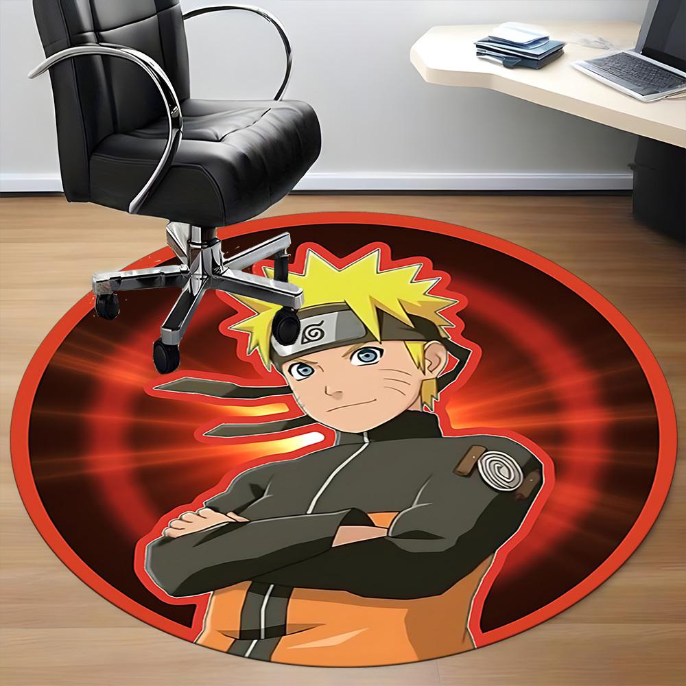 1PC Naruto Office Round Rug, Non-slip, Soft and Durable Office Rug for Interior Decoration, Perfect for Office, Beautiful Decoration