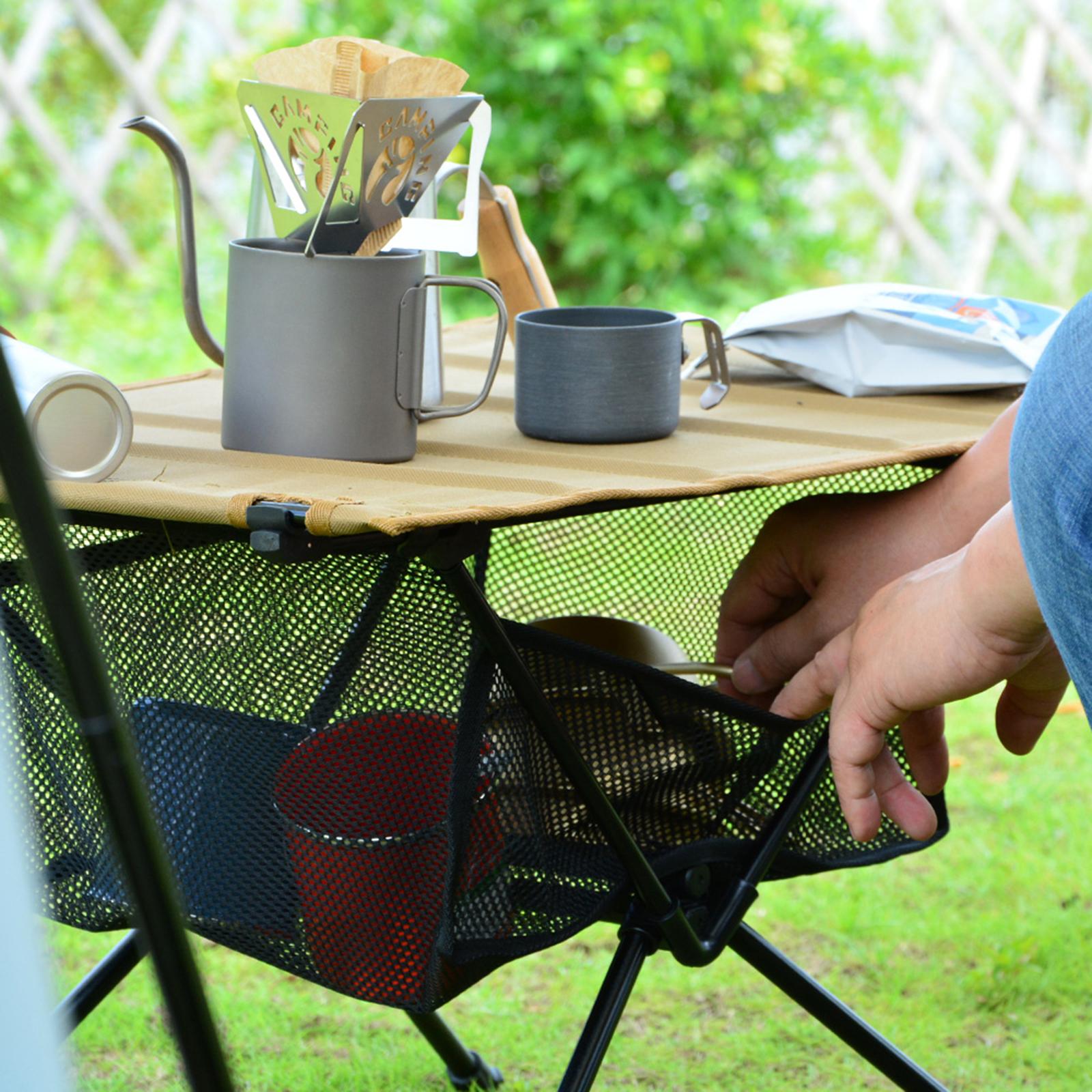 Under the Table Mesh Pouch Outdoor Folding Net Bag Picnic Under Table Storage Hanging Pocket for Desk Box Tripod Organizer Mesh