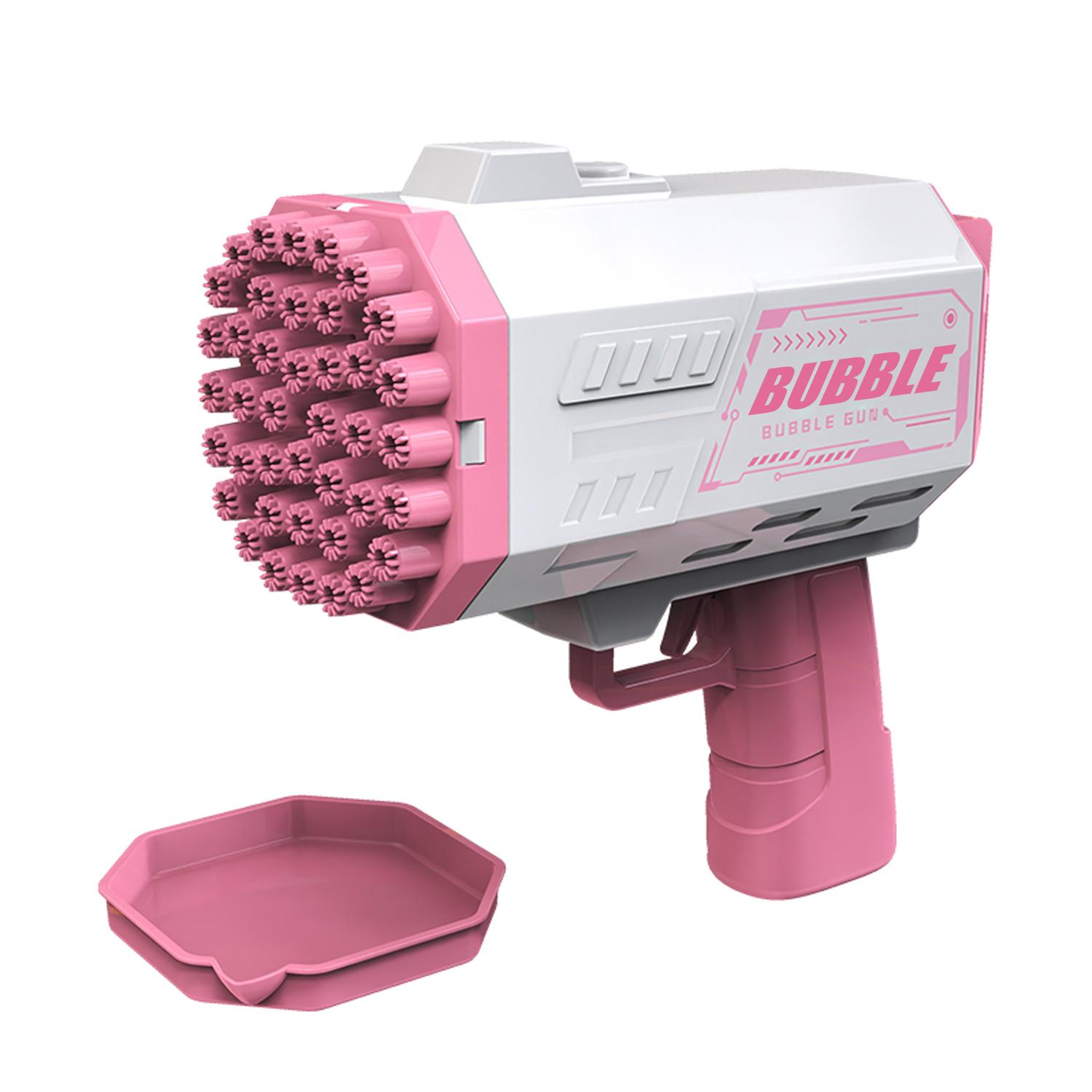 

One Pack Of Children S 40 Holes Launcher Handheld Portable Electric Automatic Bubble Gun Led Light For Boys And Girls (As shown-8626)-