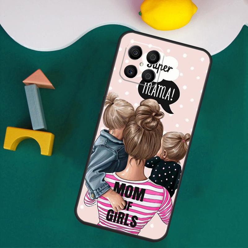 Black Brown Hair Baby Mom Girl Queen Case For Honor Magic 7 Lite 5 6 Honor 200 Pro 50 70 90 Lite X9a X8a X8 X9 X8b X9c X9b Cover