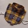 Plaid Women Shirt False Collars White  Removable Lapel Collars For Women Fake Collar Women Detachable Collars Nep Kraagie