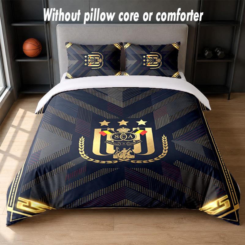 Anderlecht FC Design Bed Bedding Set 1 Duvet Cover + 2 Pillowcases Soft Breathable Household Bed Linens