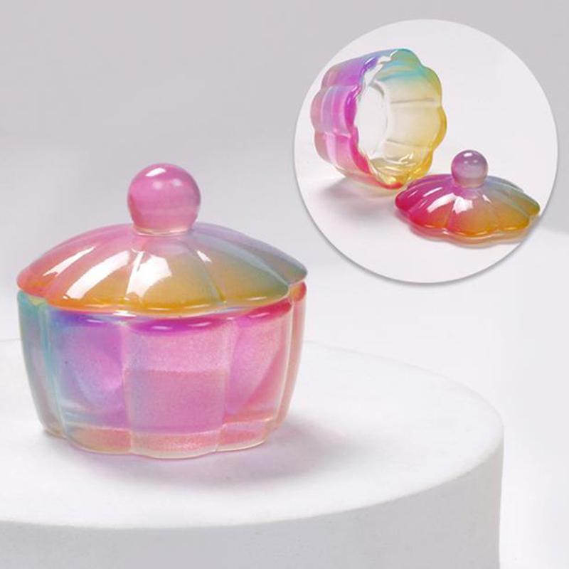 Nail Art Brushing Washing Cup Glass Cup With Lid Bowl Manicure Equipment