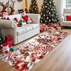 Vintage Christmas Runner Rug Candy Cane Peppermint Design Washable Anti Slip Mat Hallway Bedroom Farmhouse Decor