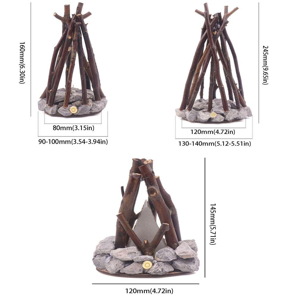 3D Flame Effect LED Bonfire Night Light Handmade Design Glowing Effect Three-dimensional Desktop Decoration Burning Simulation