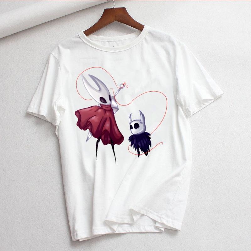 Hollow Knight Print Ladies Tshirt Ladies Casual ocollar White Shirt Short Sleeve Ladies Tshirt Graphic Printing