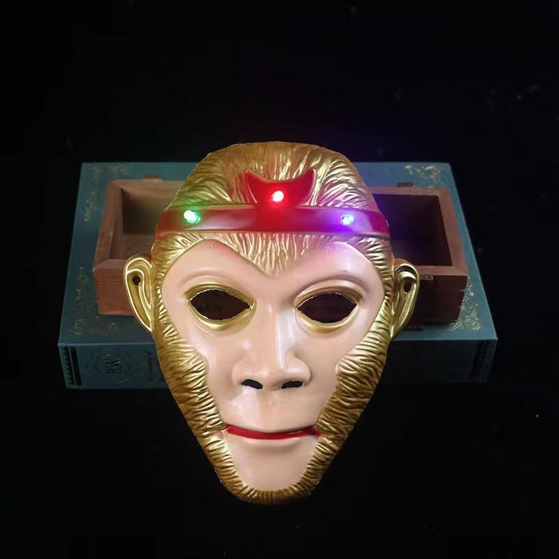 Neue leuchtende alte japanische Stil Halbgesichts Kinder Anime Fuchsmaske für Halloween