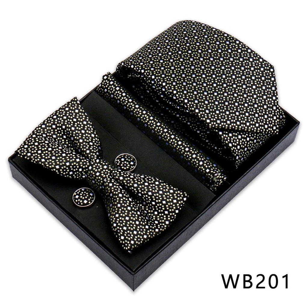 Men's Silk Bow Tie & Pocket Square Gift Set - Business & Wedding
