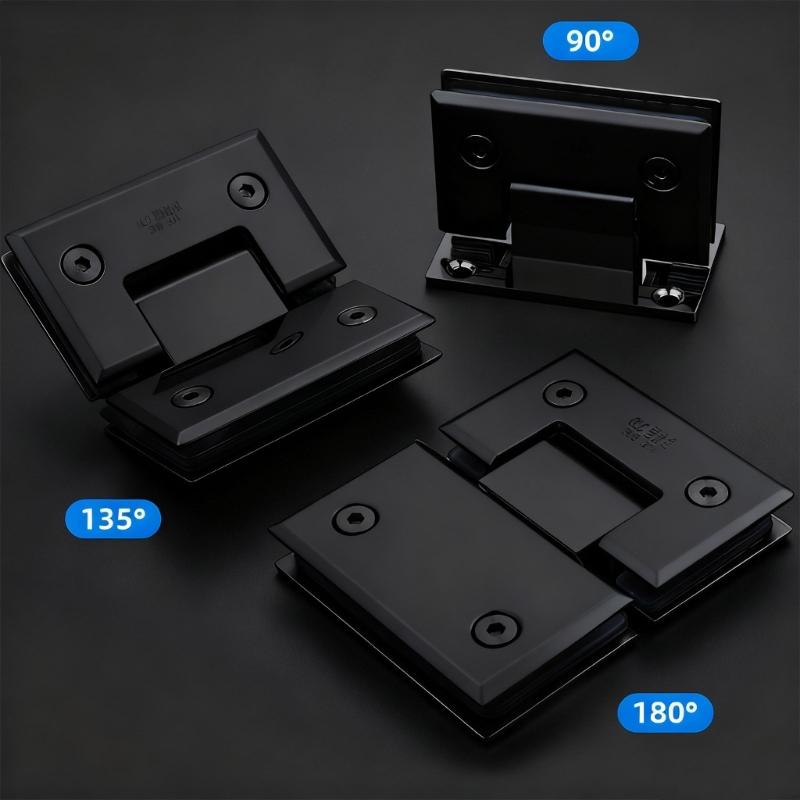 2Pcs Glass Shower Door Hinges Corrosion Resistant Glass Door Cabinet Clip Replacement Shower Door Hinge With Gaskets