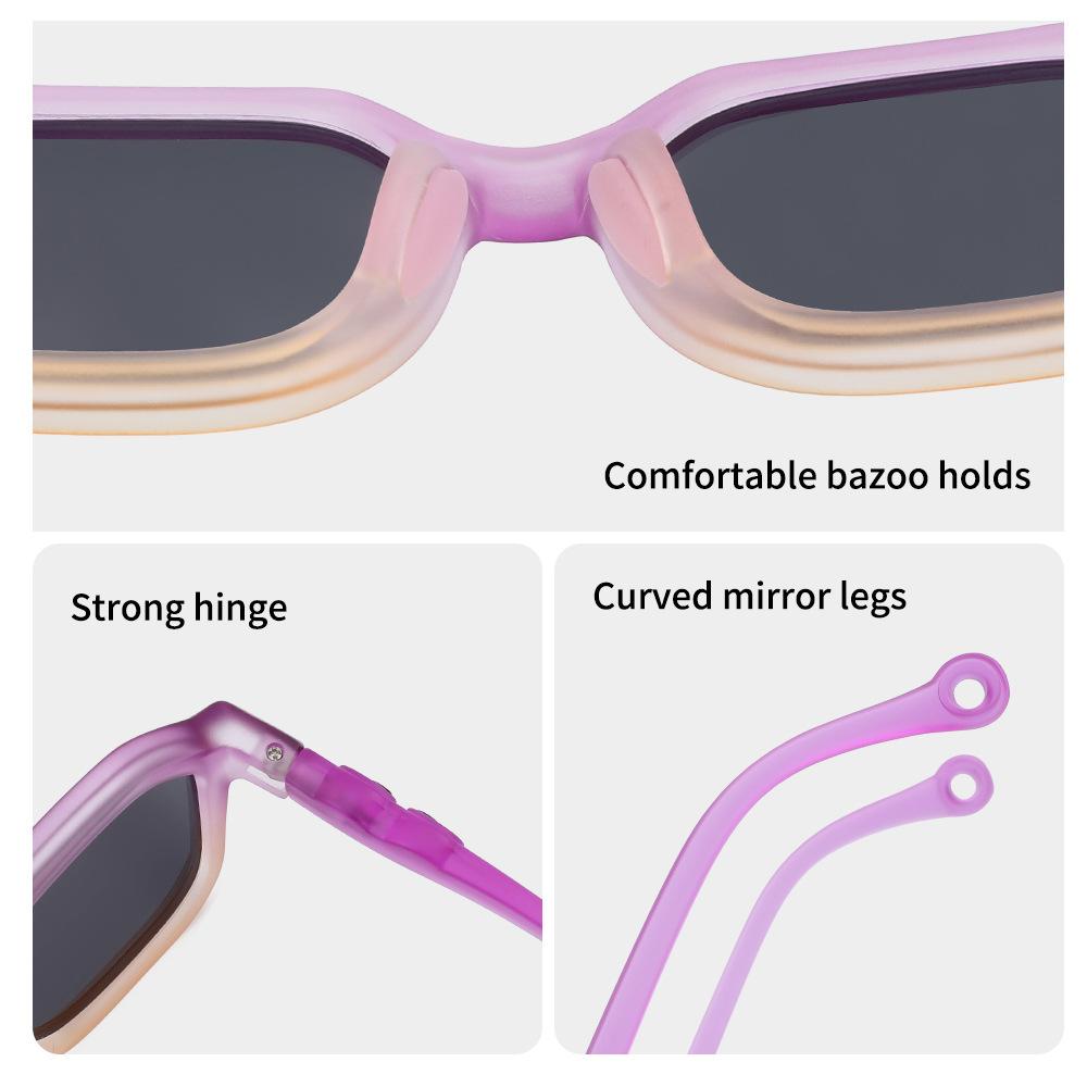 Fashion Boy Girls Square Sunglasses Jelly Color Summer Polarized Sun Shades TR Flexible Frame for Kids Children UV400 3-12 s