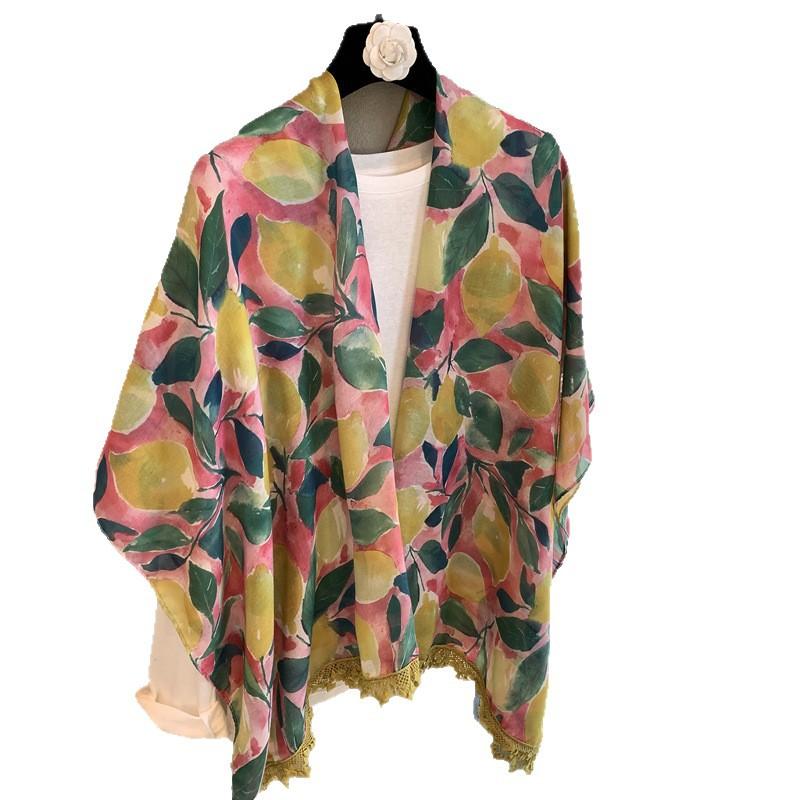 National Style Encryption Bali Yarn Scarf Women'S Cloak Literary Shawl Premium Versatile Travel Sunscreen Silk Shawl