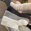 Ladies Warm Autumn and Winter Versatile Simple Double Needle Boneless Tube Stack Socks
