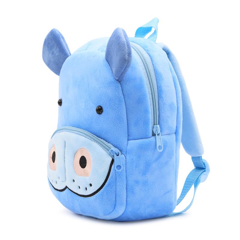 Cute Zoo Children's Bag Backpack Plush Backpack Animal Hippo Children's Early Education Burden Reduction Bag