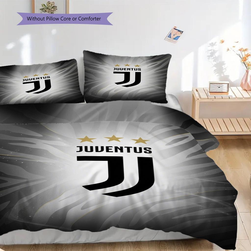 Juventus: Passion Glory Dreiteiler (1 Bettbezug + 2 Kissenbezüge, ohne Füllung) Weihnachts-Geburtstagsgeschenk Weiches und bequemes Bettwäsche-Set