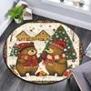 Runder Teppich mit Weihnachtstier-Muster, Teppich für Wohnzimmer, Schlafzimmer, Spielzimmer, Rutschfeste Bodenmatte, Feiertagsgeschenke und Geburtstagsgeschenke.