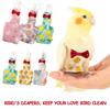 Parrot Diaper with Bowtie Cute Colorful Fruit Floral Cockatiel Pigeons Small Medium Large Pet Birds Flight Suit Clothes Washable