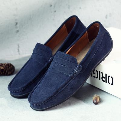 Men's Frosted Leather Slip-on Loafers - Lightweight, Simple, Plus Size, Four Seasons Wear